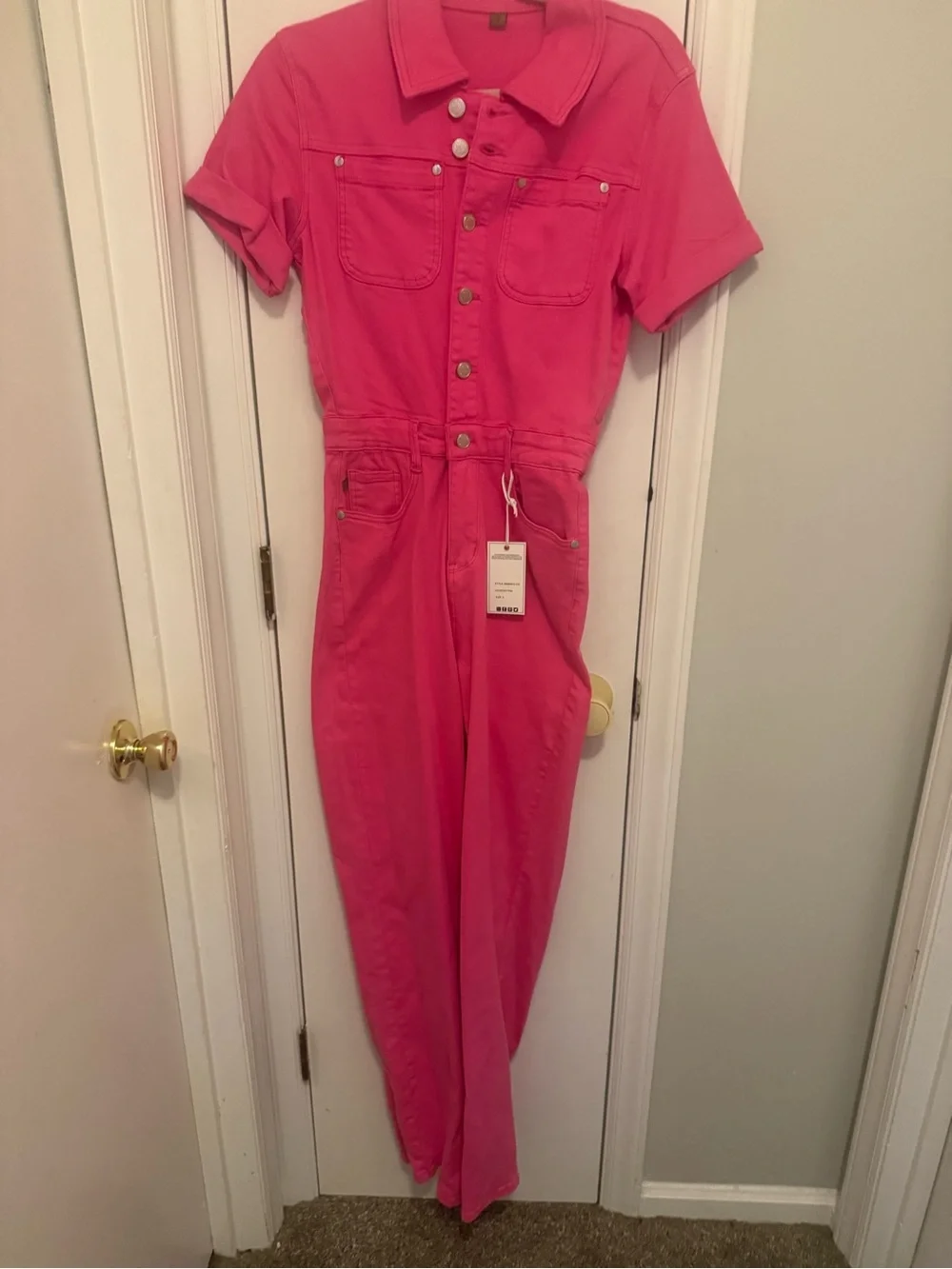 Judy blue pink denim jumpsuit nwt small